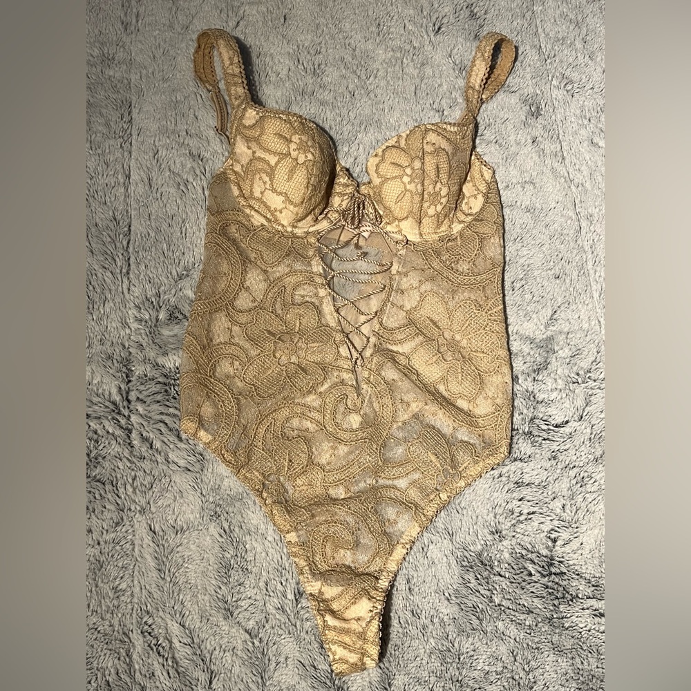 Cream lace teddy